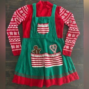 Christmas sweater dress Gingerbread Candy Cane Medium